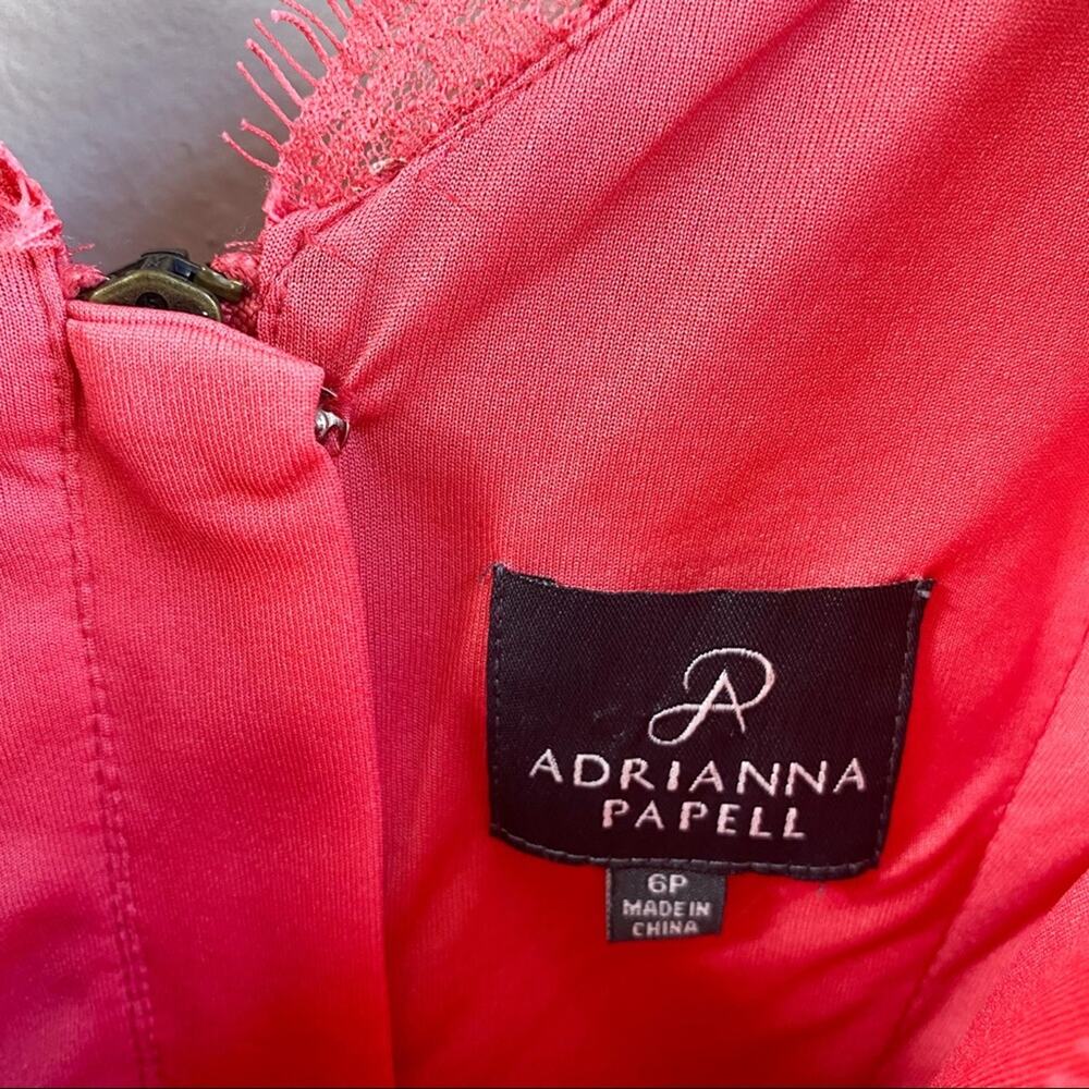 Adrianna Papell Coral Lace Dress Size‎ 6 Petite - Picture 4 of 7
